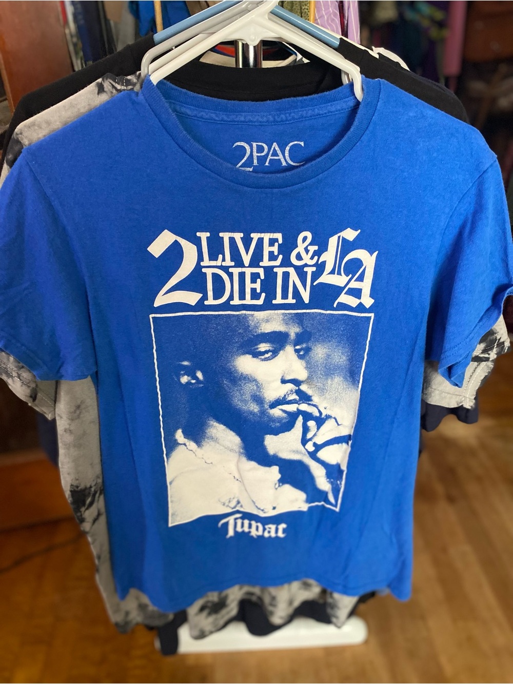 2PAC Live & Die in LA Graphic Tee - Royal Blue